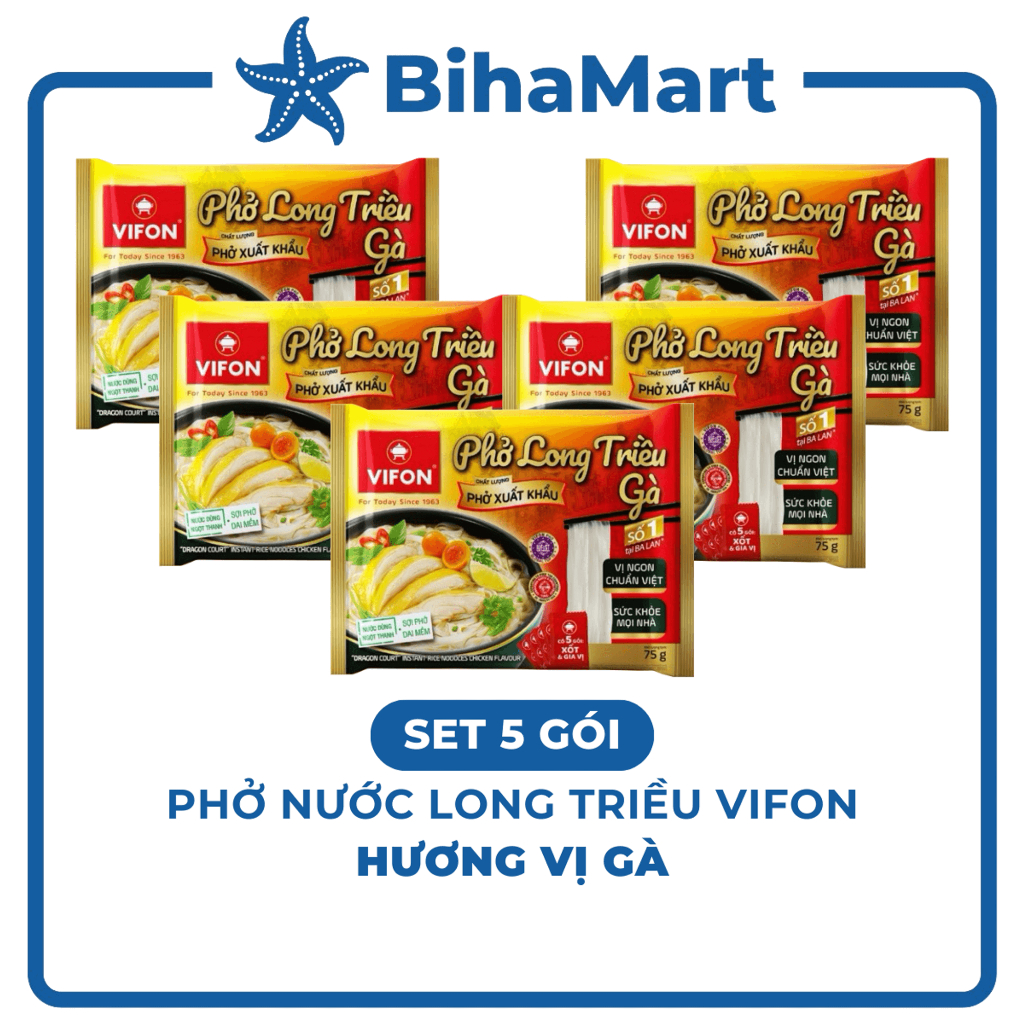 [SET5GÓI]- VIFON - Phở Long Triều hương vị Gà, Long Triều phở gà Long Triều, Phở gà Vifon, Phở Vifon
