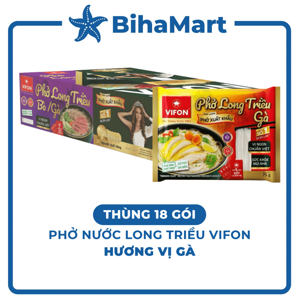 [THÙNG18GÓI]-VIFON- Phở Long Triều hương vị Gà, Long Triều phở gà Long Triều, Phở gà Vifon, Phở Vifo