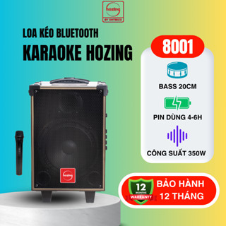  Loa Kéo Bluetooth HOZING 8001 Bass 20 Tặng Kèm 1 Mic Không Dây - Vỏ Gỗ Cao Cấp - Bảo Hành 12 Tháng 