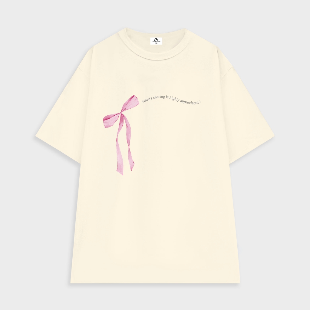 Áo Thun Unisex Nơ Hồng Local Brand Amee Studio Form Rộng Cotton 250gsm | BigBuy360 - bigbuy360.vn