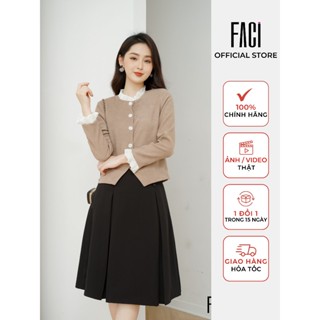 Áo Khoác Cardigan Nữ FACI Cira Cardigan Chất Nhung Tăm Thái Mềm Mịn, Thiết Kế Dáng Ngắn Cổ Bèo FA215/FA216
