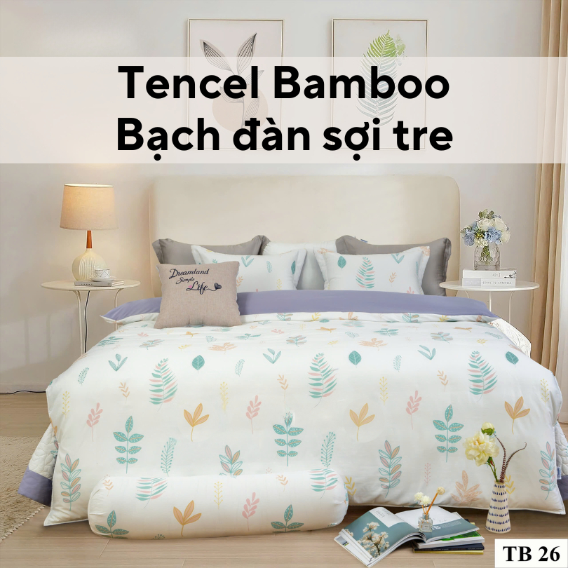 Bộ Ga Gối 3 Món Lụa Tencel Bamboo Thiên Nhiên (Bạch Đàn Sợi Tre) An Yên Bedding - Set Bedding 3 Món