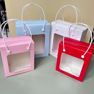  Sét 50 Hộp Giấy Đựng Quà Mặt Kính MiCa Trong Có Sẵn Quai Túi Xách Hộp Quà Có Nhiều Màu Nhiều Size 