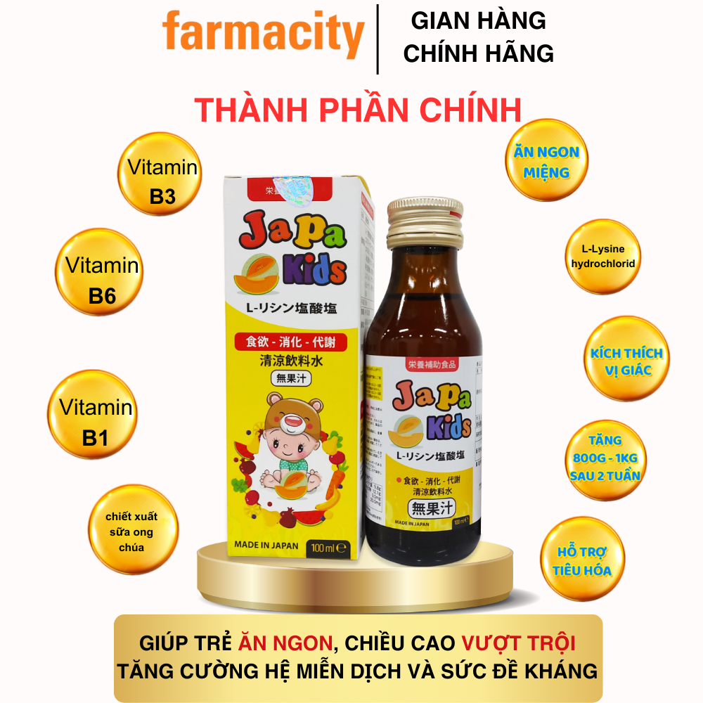 Siro Ăn Ngon Japa Kid Giải Pháp Biếng Ăn Tổng Quát và Hỗ Trợ Sức Khỏe Cho Trẻ Em Chính Hãng