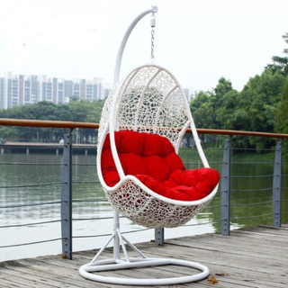 Xích đu Lưng Tôm Giả mây lõi thép cao cấp trang trí ban công và sân vườn, ghế thư giãn kt 1mx1m2x2m / Mun Shop
