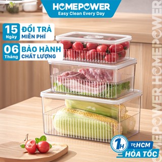 Set 3 Hộp Nhựa Đựng Thực Phẩm Ngăn Đá Tủ Lạnh Homepower - Có Vòng Ghi Chú Thời Gian Thông Minh