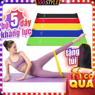 Bộ 5 Dây Kháng Lực Tập Yoga Gym Cao Su Tự Nhiên
