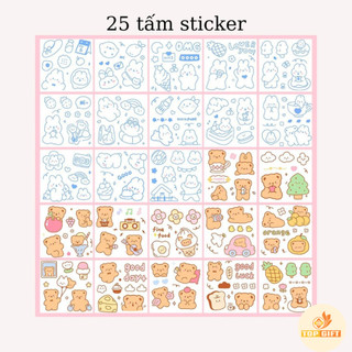 Sticker cute, Hình dán sticker trang trí TopGift