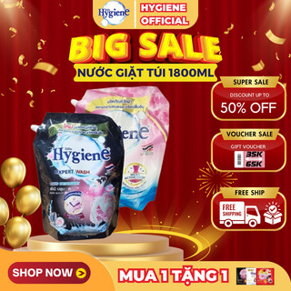 Nước giặt xả Hygiene Thái Lan giúp làm sạch vết bẩn, lưu hương thơm ngát 2in1 túi 1800ml