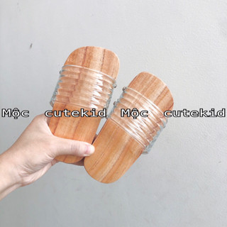Guốc mộc quai trong cho bé trai bé gái, guốc gỗ trẻ em phối bà ba, đồ truyền thống