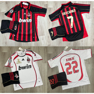 Áo Bóng Đá CLB AC Milan Ngắn Tay Phong Cách Retro 2007 - Chuẩn Mẫu Thi Đấu - Vải Polyester Gai Thái