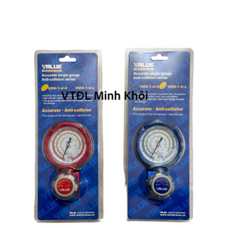 Đồng Hồ Đo Nạp Gas Đơn VALUE Model VMG-1-U-L (thấp áp), VMG-1-U-H (cao áp)
