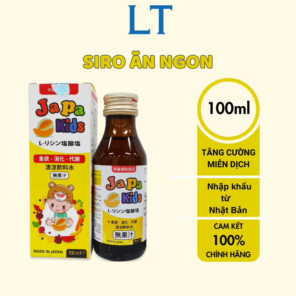 Siro Ăn Ngon Japa Kid Giúp Bé Ăn Ngon Ngủ Ngon Tăng Cường hệ Miễn Dịch Chính Hãng Japa Kids Lọ 100ml