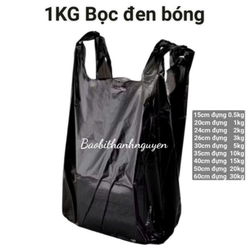 Đủ size Túi hai quai Đen Bóng Siêu Dai dày đựng hàng, gói hàng, đựng rác, bọc đen xốp trơn