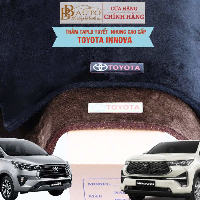Taplo innova, innova cross - thảm taplo tuyết nhung dùng cho xe Toyota innova 16-22, innova cross 22