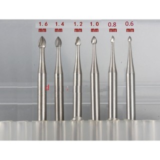 Mũi quả đào cán 2.35mm (6 mũi lũa quả đào cán 2.35mm từ 0.6mm-1.6mm)