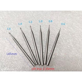 Mũi quả đào cán 2.35mm (6 mũi lũa quả đào cán 2.35mm từ 0.6mm-1.6mm)