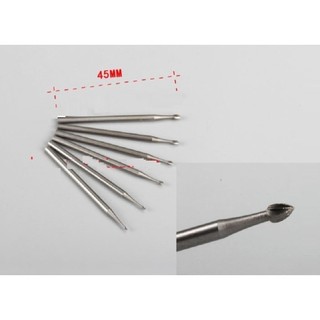 Mũi quả đào cán 2.35mm (6 mũi lũa quả đào cán 2.35mm từ 0.6mm-1.6mm)