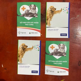 Combo 10 sổ theo dõi thú cưng sổ chó meo ngẫu nhiên, hàng mới đẹp, của các công ty, có đầy số trang tờ cho dán