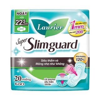  Băng vệ sinh Laurier Super Slimguard Siêu Mỏng 1mm dài 22.5cm gói 20 Miếng 