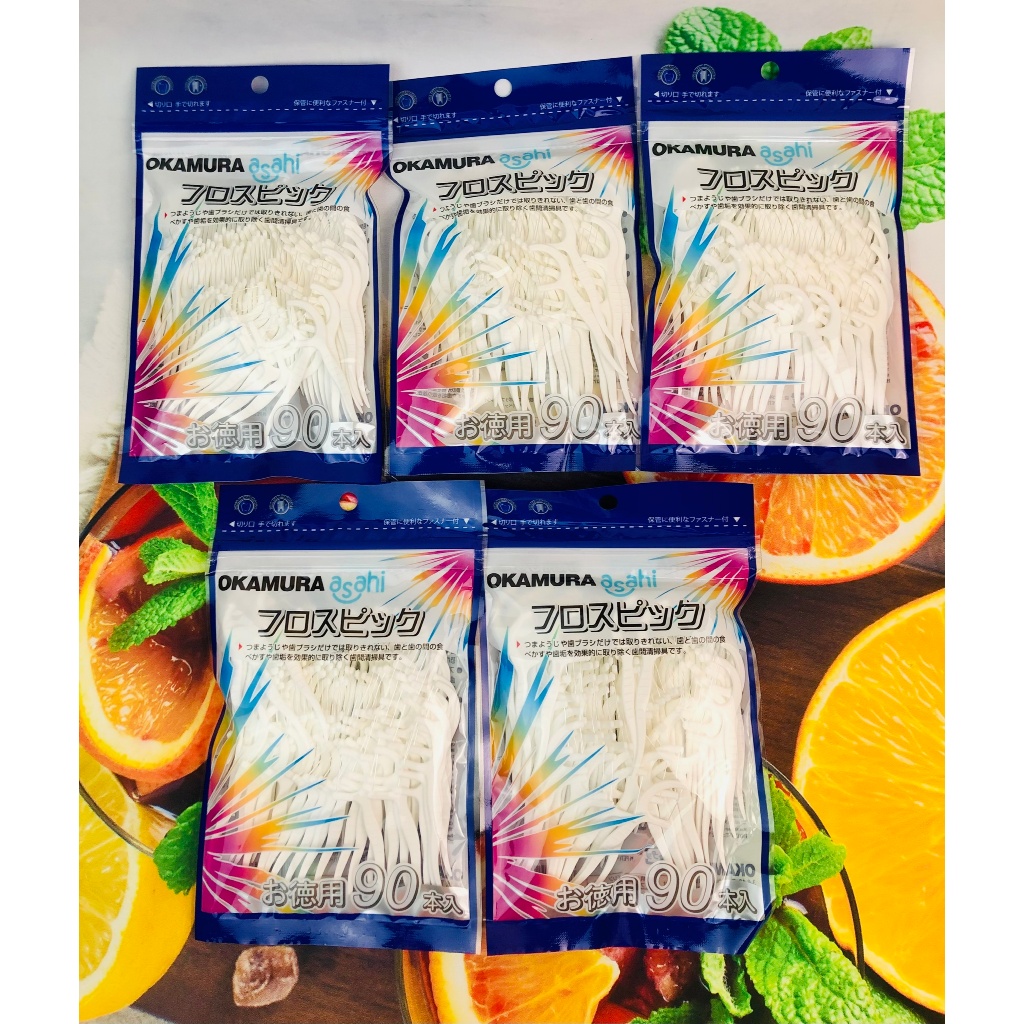 Tăm chỉ kẽ răng Okamura 90 cây/ gói chất lượng Nhật Bản - Tăm chỉ nha khoa Okamura