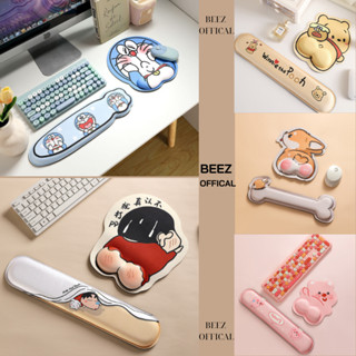 Lót chuột đệm tay, kê tay bàn phím hoạt hình Capybara, Corgi, Shin, Losto, chống mỏi tay, chai tay và decor bàn làm việc