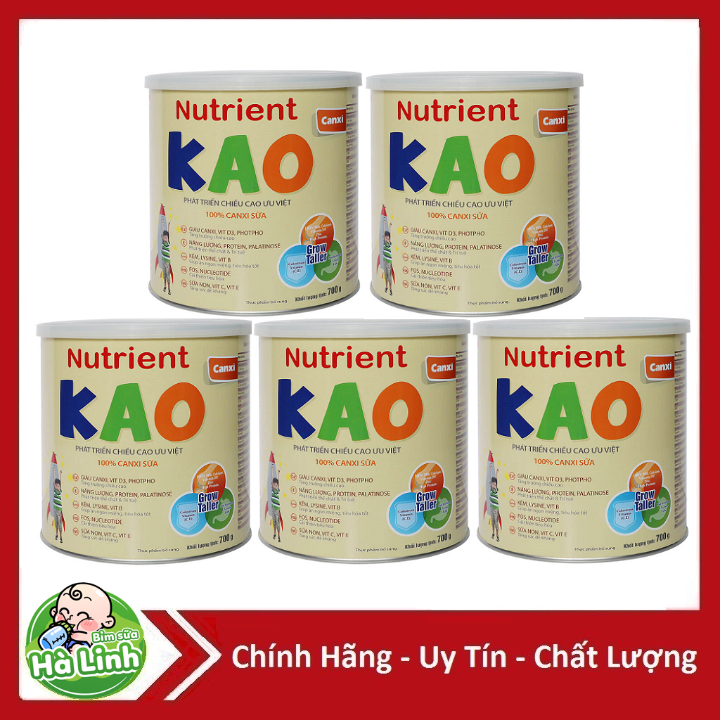 Combo 5 lon Sữa Nutrient Kao 700g [Date 2027]