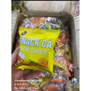Bịch 60 gói snack cá viên chiên, bimbim cá viên chiên ăn vặt, bim snack cá viên chiên đỏ vàng