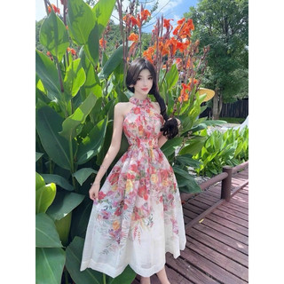 Đầm xoè voan hoa TRIPBLE T DRESS dễ thương - Free size dưới 54kg