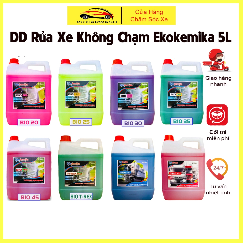  Dung Dịch Rửa Xe Không Chạm Nước Rửa Xe Ôtô Xe máy Ekokemika SIÊU SẠCH SIÊU BÓNG 5L Chính Hãng  