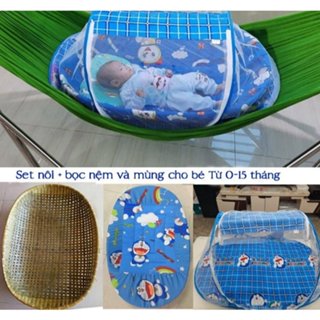 combo 3 cái {Nôi+bọc+màn...hoặc chọn nôi+bọc+chiếu...} nôi tre nằm võng nhiều size cho bé từ 0-36 tháng tuổi