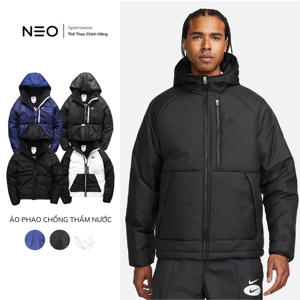  Áo Khoác Phao Nam Dày Ấm Vải Gió Chống Nước N.KE Therma-FIT Legacy Hooded Jacket Neoshopvn JM974 