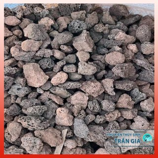Nham thạch đỏ - Đá núi lửa lọc nước hồ cá Koi  - 1kg