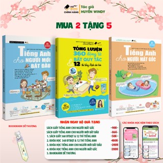 Sách Combo 3 Tiếng anh mất gốc, Tiếng anh cho người mới bắt đầu và 360 động từ bất quy tắc - Tặng khoá học HITBOOKS