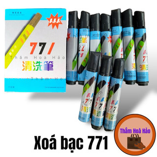 (Hộp 10 cây)Viết xoá mực bạc 771. Viết xoá mực lấy dấu quần áo, giày dép, túi xách chuyên dụng.