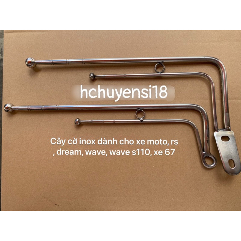 Cây cờ xe Môtô/ Dream Wave inox
