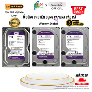 Ổ Cứng Western Purple 1TB/2TB/4TB dòng chuyên dụng cho camera chính hãng