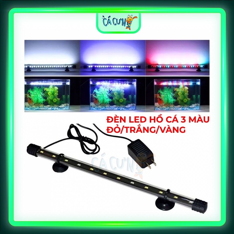 Đèn Led Hồ Cá 3 Màu Đỏ/Trắng/Vàng T4-200Led - Đèn Led Mini 16cm cho bể cá cảnh (Hàng Công Ty)