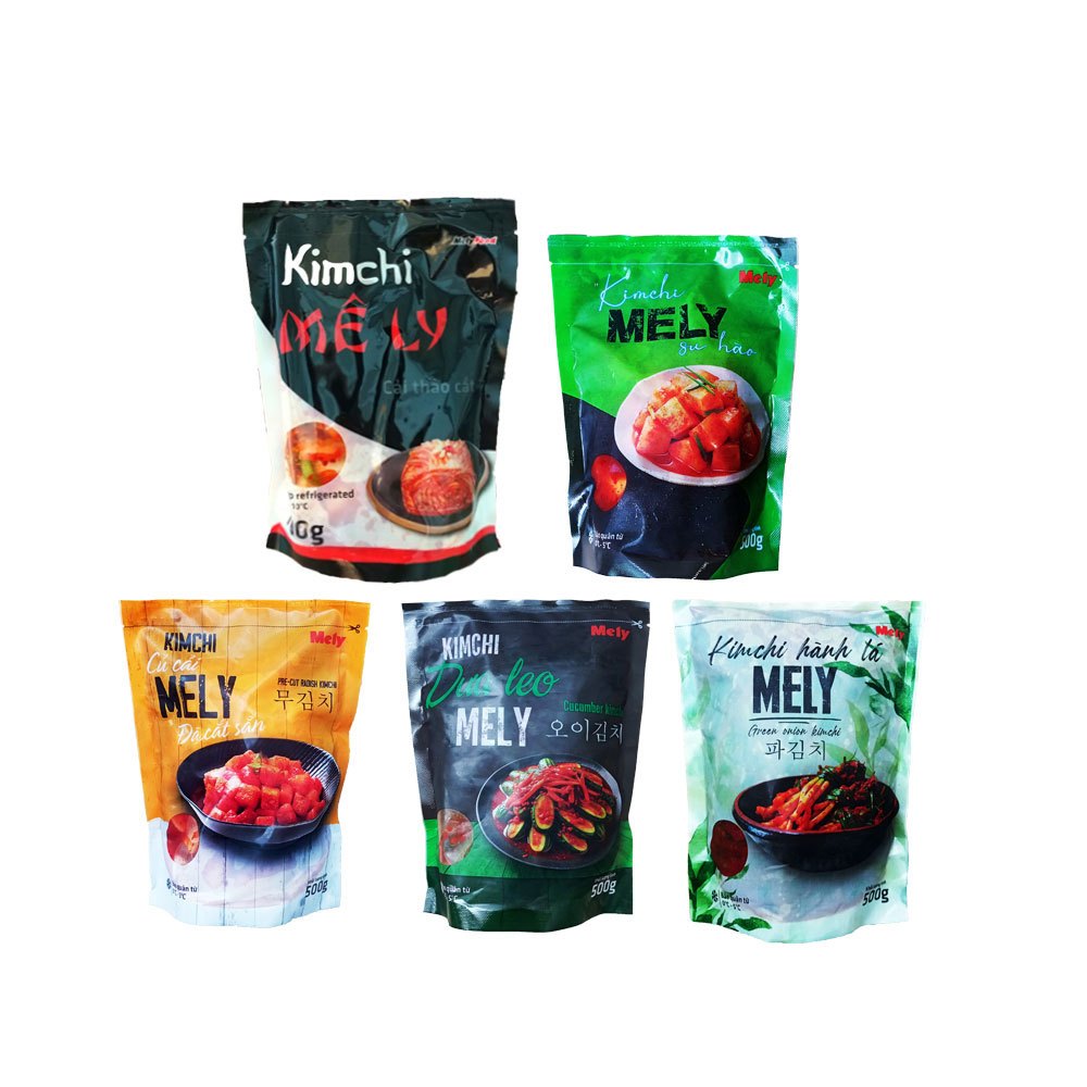 Kim chi Hàn Quốc cải thảo, củ cải, su hào, hành lá, dưa leo