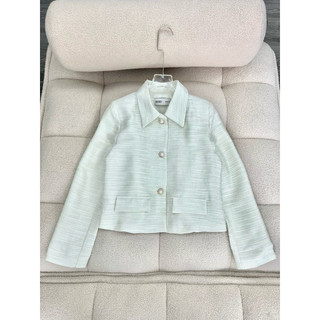 HIPU.VNXK - Áo khoác tweed pha sợi ánh kim tay dài phối nút ngọc.