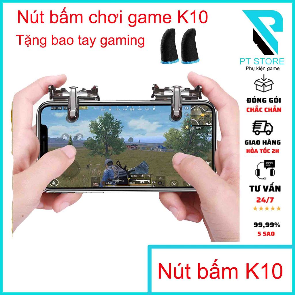 [Hàng Cao Cấp] Bộ 2 Nút Bấm Cơ K10 Hỗ Trợ Chơi Game PUBG Mobile, Ros Mobile