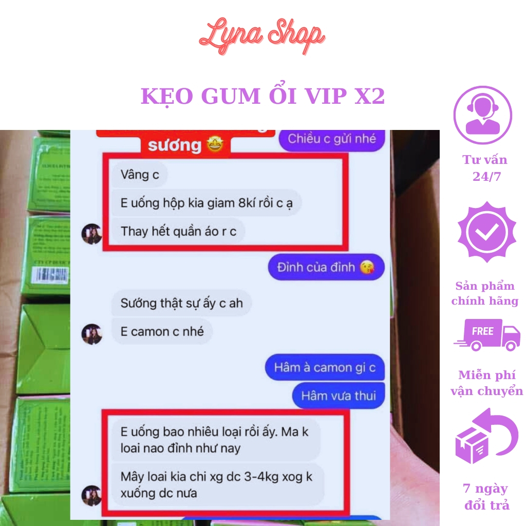 Kẹo Gum Ổi Giảm Cân VIP X2 Chính Hãng Giảm Cân An Toàn Hiệu Quả sau 10 ngày