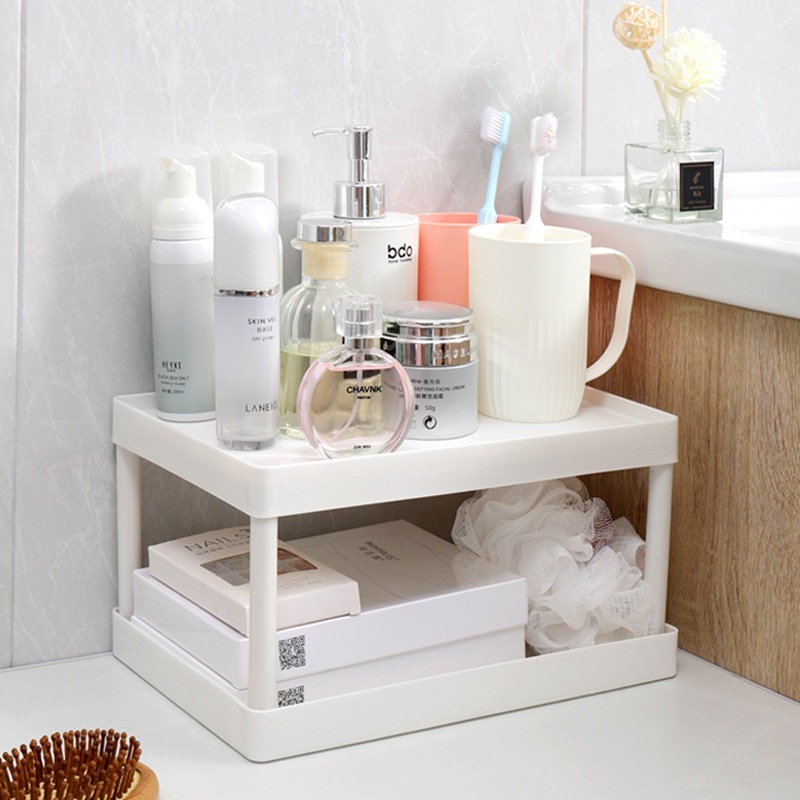 Kệ 2 tầng decor bàn học, kệ bàn học nhỏ gọn chất liệu nhựa an toàn