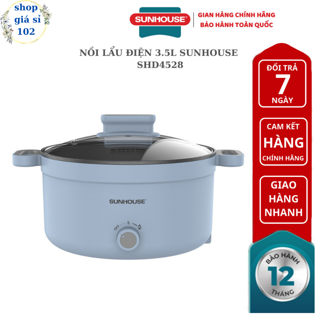 Nồi lẩu điện 3.5L SUNHOUSE SHD4528 - bảo hành chính hãng 12 tháng