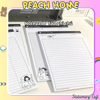  Tập Giấy Ghi Chú Notepad Size B5 100 Trang Kẻ Ngang Caro Plan Có Thể Tách Rời Sổ Nháp Ghi Chép Giá Rẻ Peach Home A5 A4 