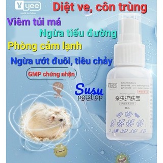 Diệt Ve, Bọ chét YEE cho Hamster, Thỏ, Bọ, Chinchilla, Sóc, Smallpet