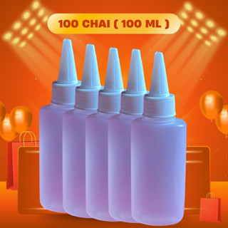 [ HOẢ TỐC] Combo 100 Chai nhựa AC mềm nút nhọn nhỏ giọt 100ml đựng sốt ,chai nhựa xịt bơ