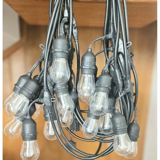  Dây đèn led 5m-15m bóng Edison 2w trong suốt trang trí ngoài trời sân vườn decor nhà cà phê trà chanh led bulb 