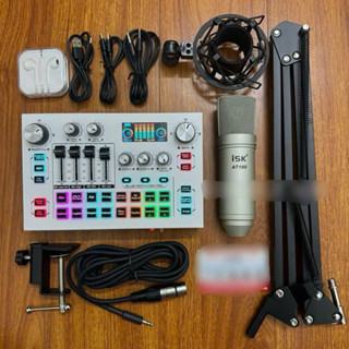 Combo Thu Âm Livestream Mic ISK AT100 + Sound Card X7 mới nhất hát cực hay tặng kèm tai nhét bảo hành 1 năm
