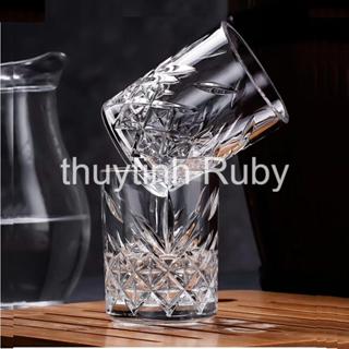Bộ 6 Ly cốc thủy tinh cao cấp uống nước, cốc uống bia whisky glass thủy tinh pha lê
